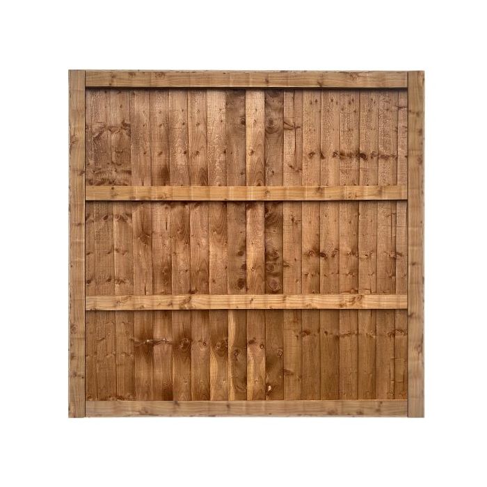 Framed Closeboard Fence Panels Brown Treated Feather Edge 3ft